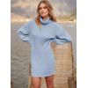 imageANRABESS Women Oversized Sweater Dress Turtleneck Batwing Long Sleeve Ribbed Knit Loose 2025 Fall Winter Casual Short DressBlue