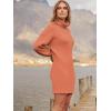 imageANRABESS Women Oversized Sweater Dress Turtleneck Batwing Long Sleeve Ribbed Knit Loose 2025 Fall Winter Casual Short DressCarmine