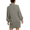 imageANRABESS Women Oversized Sweater Dress Turtleneck Batwing Long Sleeve Ribbed Knit Loose 2025 Fall Winter Casual Short DressCoffee Gray