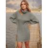 imageANRABESS Women Oversized Sweater Dress Turtleneck Batwing Long Sleeve Ribbed Knit Loose 2025 Fall Winter Casual Short DressCoffee Gray