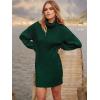 imageANRABESS Women Oversized Sweater Dress Turtleneck Batwing Long Sleeve Ribbed Knit Loose 2025 Fall Winter Casual Short DressDark Green