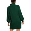 imageANRABESS Women Oversized Sweater Dress Turtleneck Batwing Long Sleeve Ribbed Knit Loose 2025 Fall Winter Casual Short DressDark Green