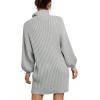 imageANRABESS Women Oversized Sweater Dress Turtleneck Batwing Long Sleeve Ribbed Knit Loose 2025 Fall Winter Casual Short DressGrey
