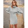 imageANRABESS Women Oversized Sweater Dress Turtleneck Batwing Long Sleeve Ribbed Knit Loose 2025 Fall Winter Casual Short DressGrey