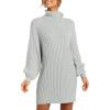 imageANRABESS Women Oversized Sweater Dress Turtleneck Batwing Long Sleeve Ribbed Knit Loose 2025 Fall Winter Casual Short DressGrey