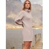 imageANRABESS Women Oversized Sweater Dress Turtleneck Batwing Long Sleeve Ribbed Knit Loose 2025 Fall Winter Casual Short DressLight Pink