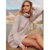 imageANRABESS Women Oversized Sweater Dress Turtleneck Batwing Long Sleeve Ribbed Knit Loose 2025 Fall Winter Casual Short DressLight Pink