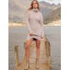 imageANRABESS Women Oversized Sweater Dress Turtleneck Batwing Long Sleeve Ribbed Knit Loose 2025 Fall Winter Casual Short DressLight Pink