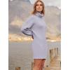 imageANRABESS Women Oversized Sweater Dress Turtleneck Batwing Long Sleeve Ribbed Knit Loose 2025 Fall Winter Casual Short DressLight Purple