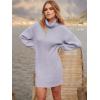 imageANRABESS Women Oversized Sweater Dress Turtleneck Batwing Long Sleeve Ribbed Knit Loose 2025 Fall Winter Casual Short DressLight Purple