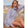 imageANRABESS Women Oversized Sweater Dress Turtleneck Batwing Long Sleeve Ribbed Knit Loose 2025 Fall Winter Casual Short DressLight Purple