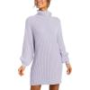 imageANRABESS Women Oversized Sweater Dress Turtleneck Batwing Long Sleeve Ribbed Knit Loose 2025 Fall Winter Casual Short DressLight Purple