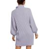 imageANRABESS Women Oversized Sweater Dress Turtleneck Batwing Long Sleeve Ribbed Knit Loose 2025 Fall Winter Casual Short DressLight Purple