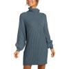 imageANRABESS Women Oversized Sweater Dress Turtleneck Batwing Long Sleeve Ribbed Knit Loose 2025 Fall Winter Casual Short DressNavyblue