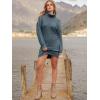 imageANRABESS Women Oversized Sweater Dress Turtleneck Batwing Long Sleeve Ribbed Knit Loose 2025 Fall Winter Casual Short DressNavyblue