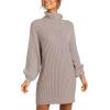 imageANRABESS Women Oversized Sweater Dress Turtleneck Batwing Long Sleeve Ribbed Knit Loose 2025 Fall Winter Casual Short DressPink Apricot