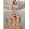 imageANRABESS Women Oversized Sweater Dress Turtleneck Batwing Long Sleeve Ribbed Knit Loose 2025 Fall Winter Casual Short DressPink Apricot
