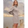 imageANRABESS Women Oversized Sweater Dress Turtleneck Batwing Long Sleeve Ribbed Knit Loose 2025 Fall Winter Casual Short DressPink Apricot