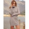 imageANRABESS Women Oversized Sweater Dress Turtleneck Batwing Long Sleeve Ribbed Knit Loose 2025 Fall Winter Casual Short DressPink Apricot