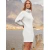 imageANRABESS Women Oversized Sweater Dress Turtleneck Batwing Long Sleeve Ribbed Knit Loose 2025 Fall Winter Casual Short DressWhite