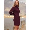 imageANRABESS Women Oversized Sweater Dress Turtleneck Batwing Long Sleeve Ribbed Knit Loose 2025 Fall Winter Casual Short DressWine