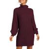 imageANRABESS Women Oversized Sweater Dress Turtleneck Batwing Long Sleeve Ribbed Knit Loose 2025 Fall Winter Casual Short DressWine