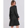 imageANRABESS Womens Casual Long Sleeve V Neck Tiered Swing Flowy Loose Aline Cute Mini Short Spring Fall DressBlack