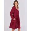 imageANRABESS Womens Casual Long Sleeve V Neck Tiered Swing Flowy Loose Aline Cute Mini Short Spring Fall DressBurgundy