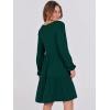 imageANRABESS Womens Casual Long Sleeve V Neck Tiered Swing Flowy Loose Aline Cute Mini Short Spring Fall DressDeep Green