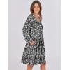 imageANRABESS Womens Casual Long Sleeve V Neck Tiered Swing Flowy Loose Aline Cute Mini Short Spring Fall DressFloral Black