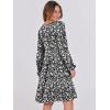imageANRABESS Womens Casual Long Sleeve V Neck Tiered Swing Flowy Loose Aline Cute Mini Short Spring Fall DressFloral Black
