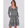 imageANRABESS Womens Casual Long Sleeve V Neck Tiered Swing Flowy Loose Aline Cute Mini Short Spring Fall DressFloral Black