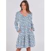 imageANRABESS Womens Casual Long Sleeve V Neck Tiered Swing Flowy Loose Aline Cute Mini Short Spring Fall DressFloral Blue