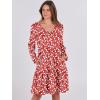 imageANRABESS Womens Casual Long Sleeve V Neck Tiered Swing Flowy Loose Aline Cute Mini Short Spring Fall DressFloral Red