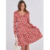 imageANRABESS Womens Casual Long Sleeve V Neck Tiered Swing Flowy Loose Aline Cute Mini Short Spring Fall DressFloral Red
