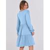 imageANRABESS Womens Casual Long Sleeve V Neck Tiered Swing Flowy Loose Aline Cute Mini Short Spring Fall DressLight Blue