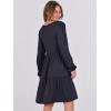 imageANRABESS Womens Casual Long Sleeve V Neck Tiered Swing Flowy Loose Aline Cute Mini Short Spring Fall DressNavy Blue