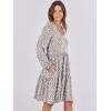 imageANRABESS Womens Casual Long Sleeve V Neck Tiered Swing Flowy Loose Aline Cute Mini Short Spring Fall DressPrint Dot White