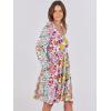imageANRABESS Womens Casual Long Sleeve V Neck Tiered Swing Flowy Loose Aline Cute Mini Short Spring Fall DressPrint Floral