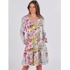 imageANRABESS Womens Casual Long Sleeve V Neck Tiered Swing Flowy Loose Aline Cute Mini Short Spring Fall DressPrint Floral