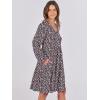 imageANRABESS Womens Casual Long Sleeve V Neck Tiered Swing Flowy Loose Aline Cute Mini Short Spring Fall DressPrint Floral Black