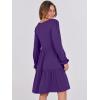 imageANRABESS Womens Casual Long Sleeve V Neck Tiered Swing Flowy Loose Aline Cute Mini Short Spring Fall DressPurple