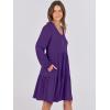 imageANRABESS Womens Casual Long Sleeve V Neck Tiered Swing Flowy Loose Aline Cute Mini Short Spring Fall DressPurple