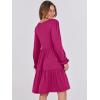 imageANRABESS Womens Casual Long Sleeve V Neck Tiered Swing Flowy Loose Aline Cute Mini Short Spring Fall DressRose