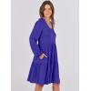 imageANRABESS Womens Casual Long Sleeve V Neck Tiered Swing Flowy Loose Aline Cute Mini Short Spring Fall DressRoyal Blue