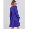 imageANRABESS Womens Casual Long Sleeve V Neck Tiered Swing Flowy Loose Aline Cute Mini Short Spring Fall DressRoyal Blue