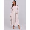 imageANRABESS Womens Long Sleeve Midi Dress 2025 Fall Fashion Patchwork Ribbed Knit Tight Top Casual Flowy Swing Dresses PocketsBeige