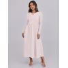 imageANRABESS Womens Long Sleeve Midi Dress 2025 Fall Fashion Patchwork Ribbed Knit Tight Top Casual Flowy Swing Dresses PocketsBeige