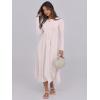 imageANRABESS Womens Long Sleeve Midi Dress 2025 Fall Fashion Patchwork Ribbed Knit Tight Top Casual Flowy Swing Dresses PocketsBeige