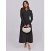 imageANRABESS Womens Long Sleeve Midi Dress 2025 Fall Fashion Patchwork Ribbed Knit Tight Top Casual Flowy Swing Dresses PocketsBlack